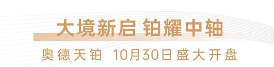 奥德天铂 | 10月30日盛大开盘，迭代都会人居想象